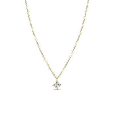 Necklace- 14k quad prong set diamond pendant