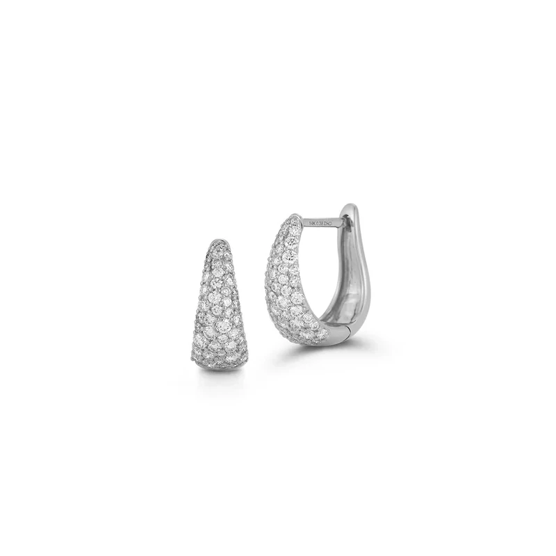 Earrings- Large Huggies WG 14k .51 ct diamonds