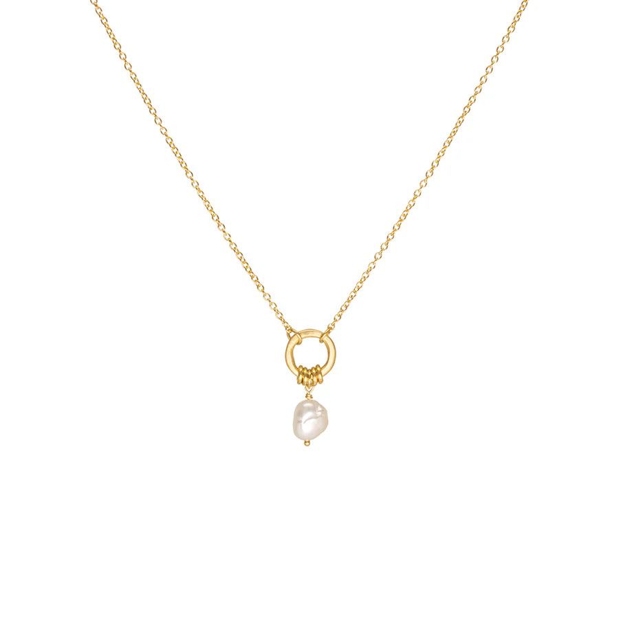 Necklace- Luna Pearl Nugget Necklace 18k