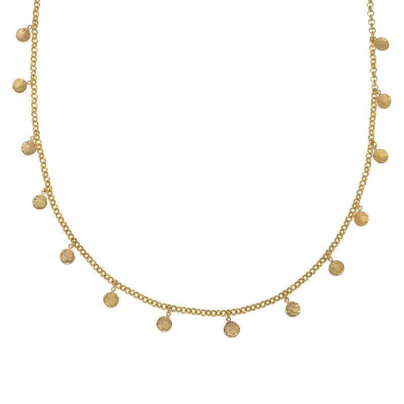 Necklace- Rolo Mini Hammered Disc Station