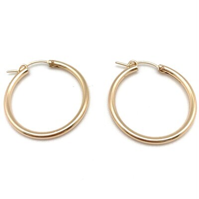 Earring- Nina Hoop, Gold Medium