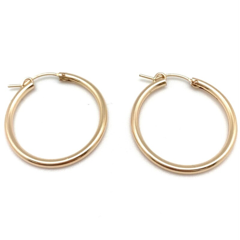 Earring- Nina Hoop, Gold Medium