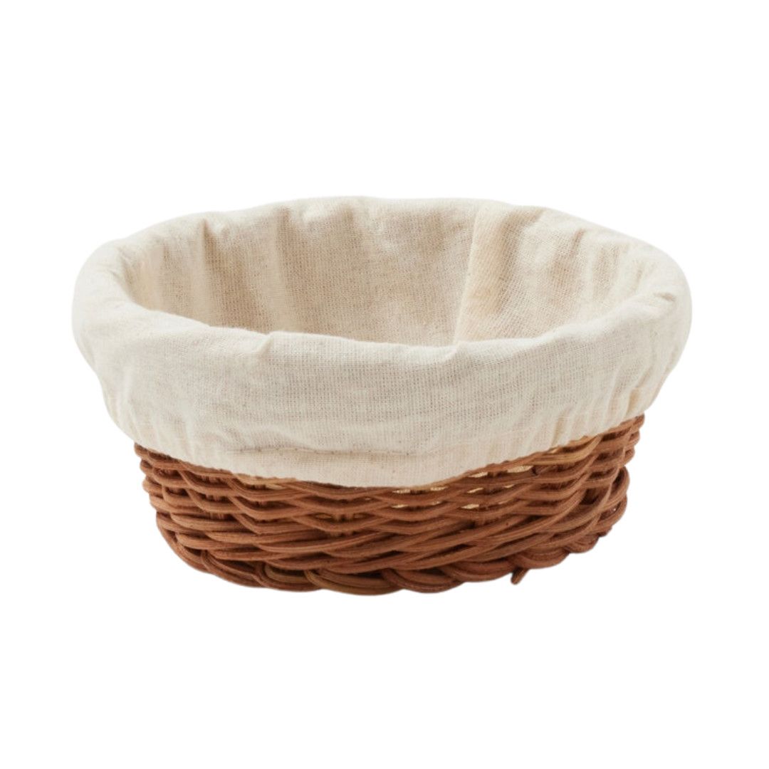 Lasata Rattan Small Round Tray with Liner