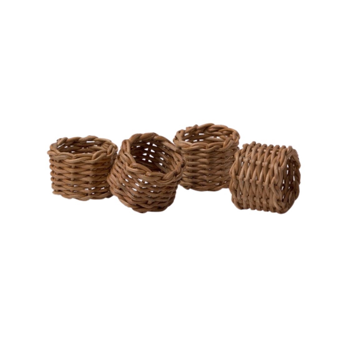 Hampton Rattan Napkin Ring S/4