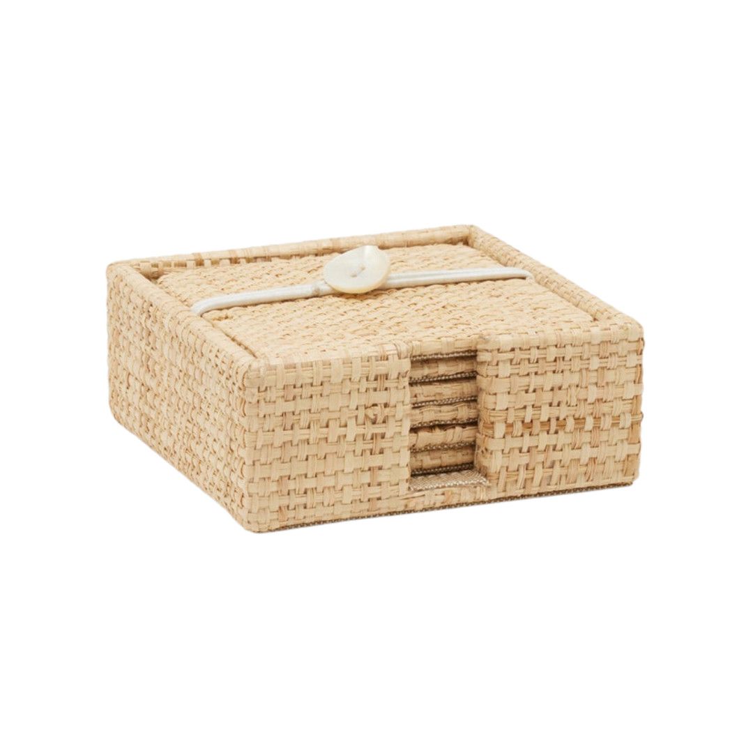 Barth Raffia Coasters S/6