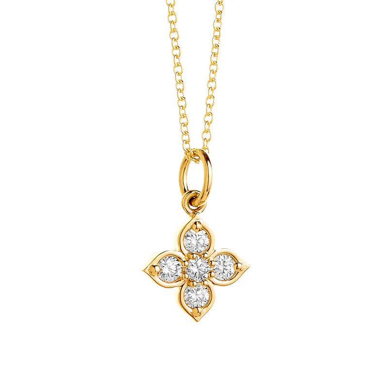 18kyg Jardin flower pendant with diamonds