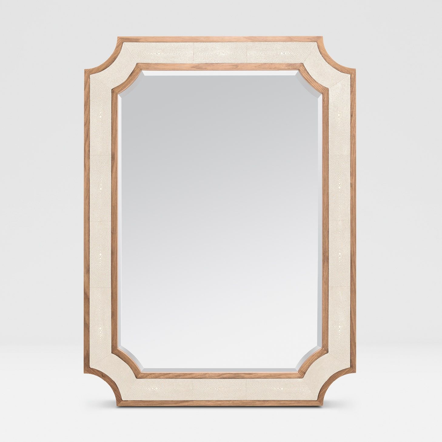 Mirror- James- Ivory Faux Shagreen 32x44