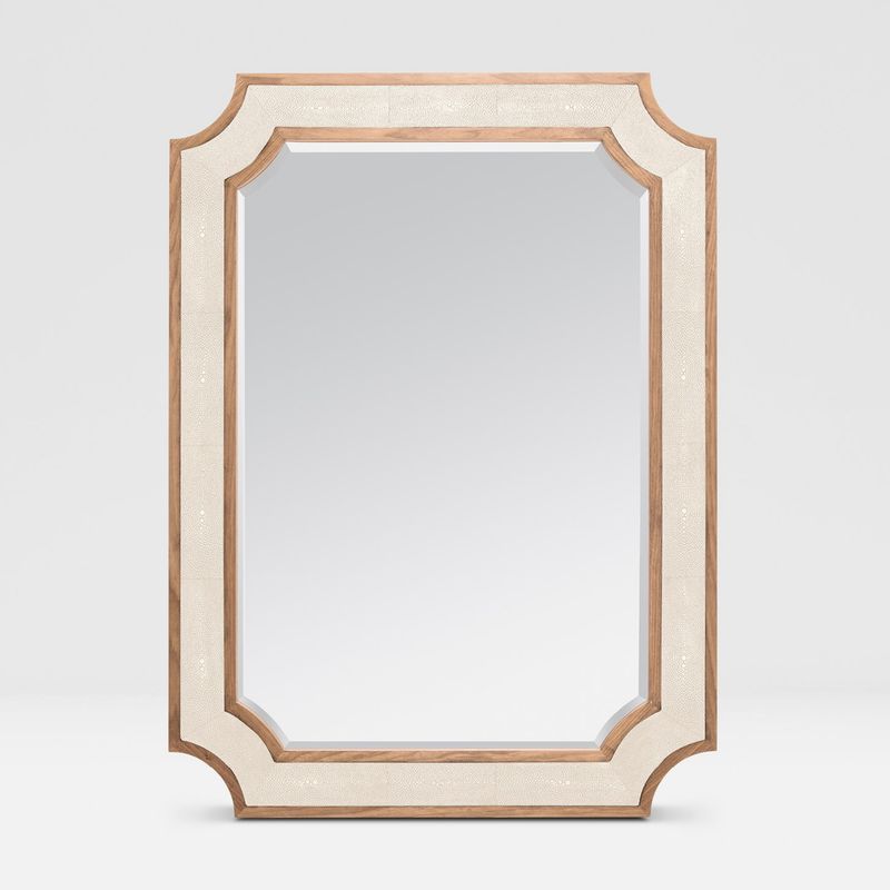 Mirror- James- Ivory Faux Shagreen 32x44