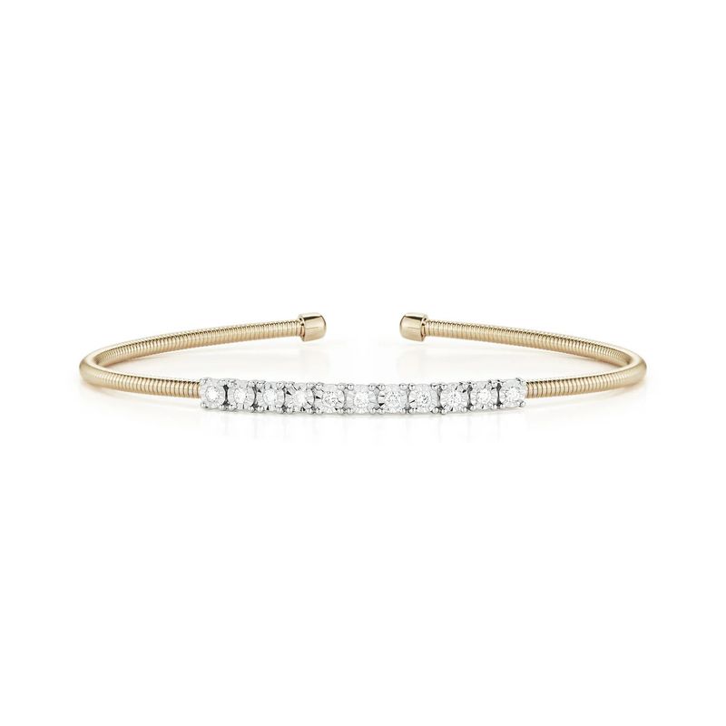 Bracelet- Ava Bea Flexi Cuff 14k YG .2 ct diamonds