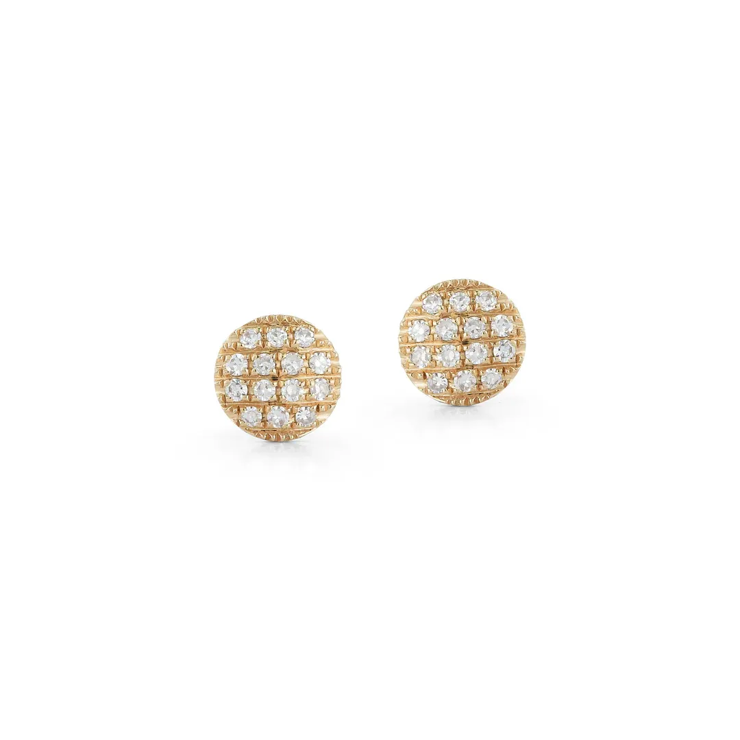 Earrings- Lauren Joy Mini Stud Yellow Gold 0.14 ct diamond