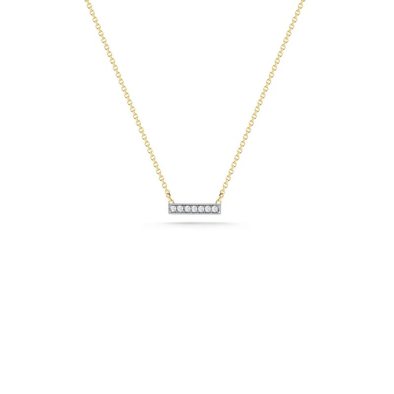 Necklace- Sylvie Rose Bar 16in YG, .04 tcw