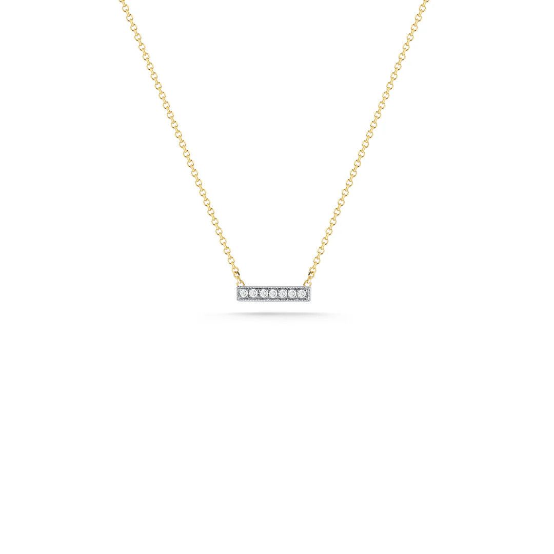 Necklace- Sylvie Rose Bar 18in YG, .04ctw