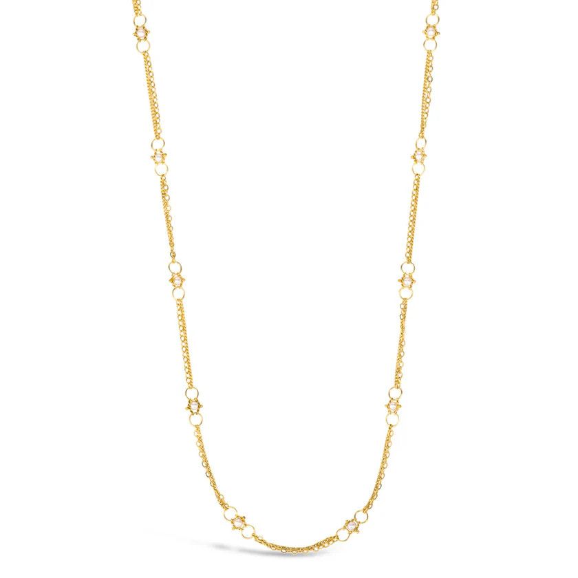 Necklace- Whisper Chain Pearl 24&quot; 18k