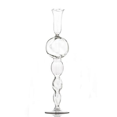 Candlestick Clear Lg Round Base