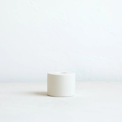 Petite Ceramic Taper Holder White Cylinder