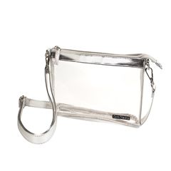 Clear Crossbody, Small, Color: Silver