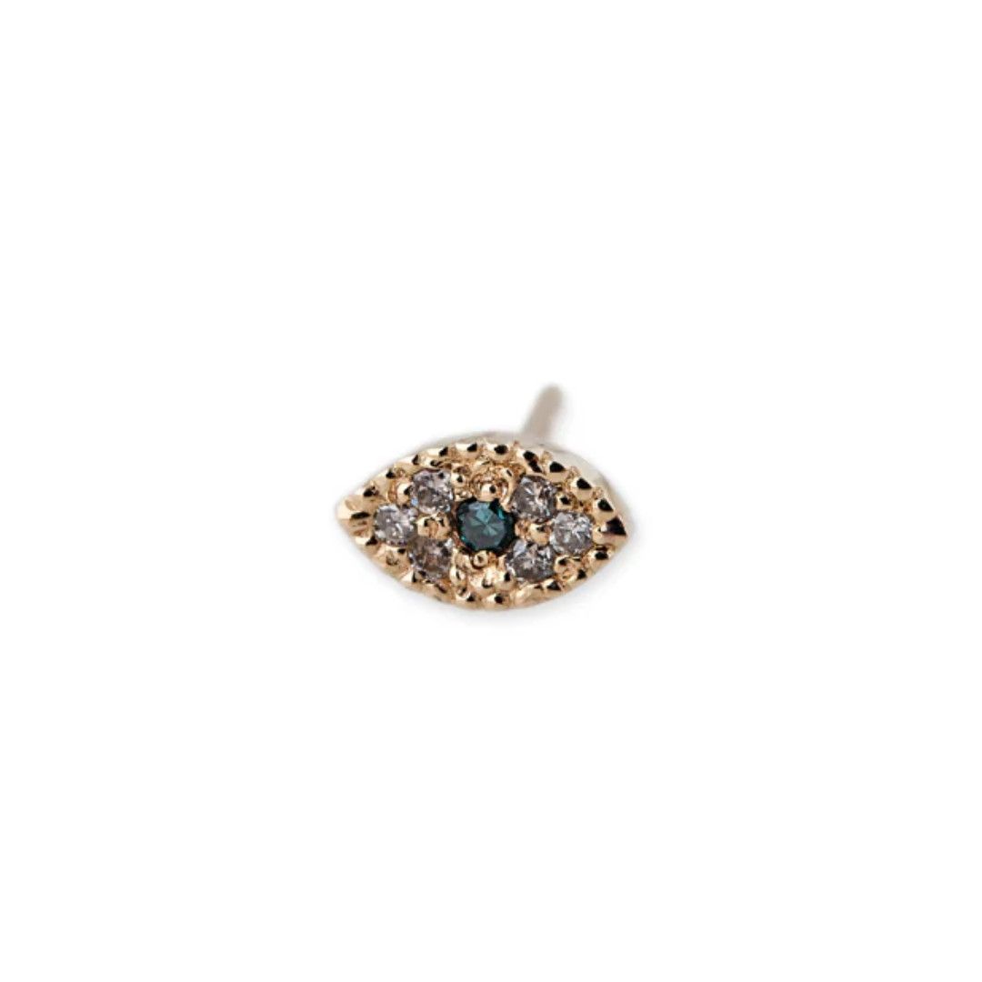 Earring- Single Mini Eye Stud 14k