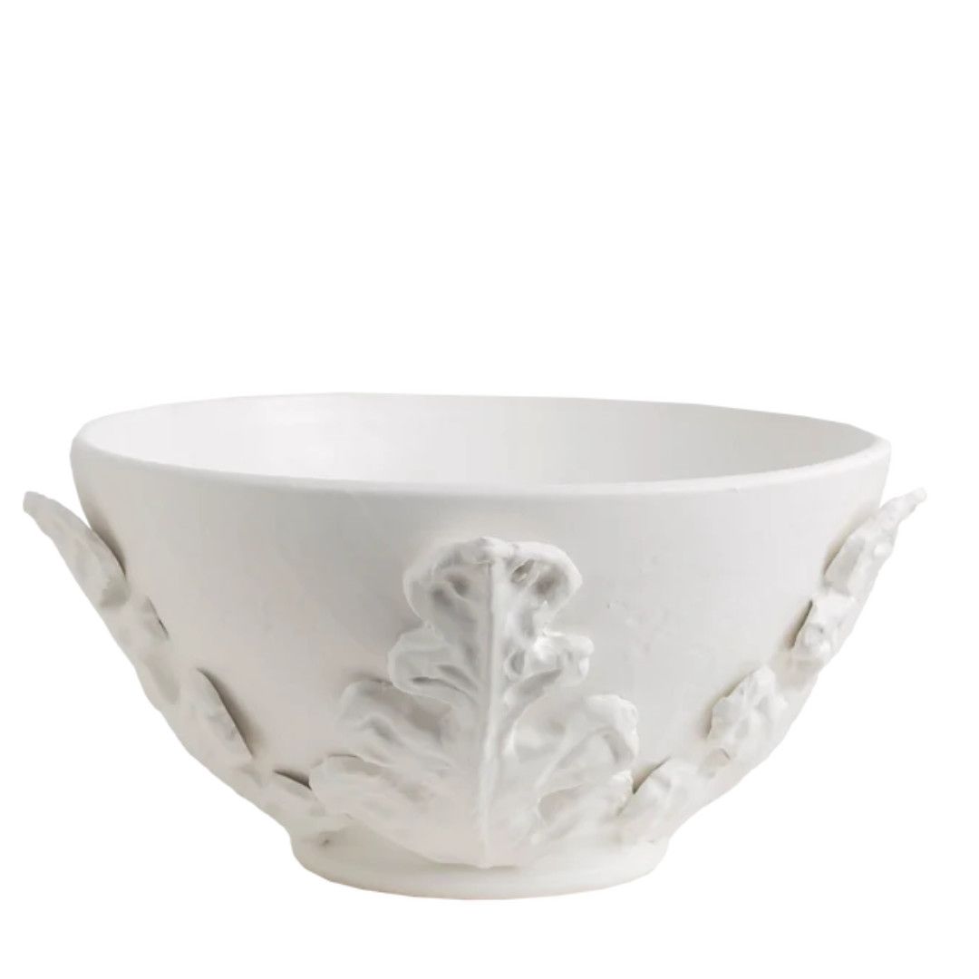 Greco Bowl, White Leaves