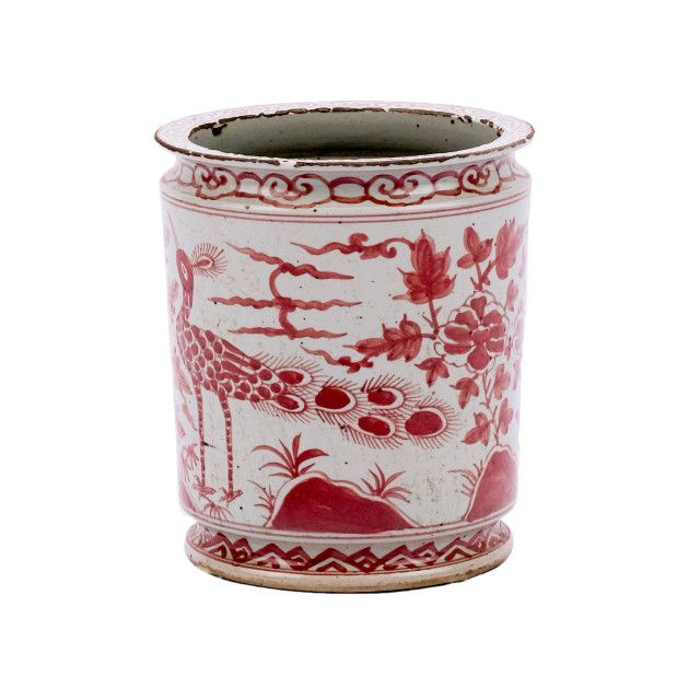 Red Orchid Pot Mandarin Duck