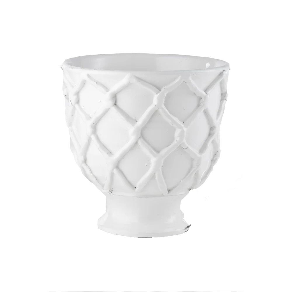 Planter White W Criss Cross,S