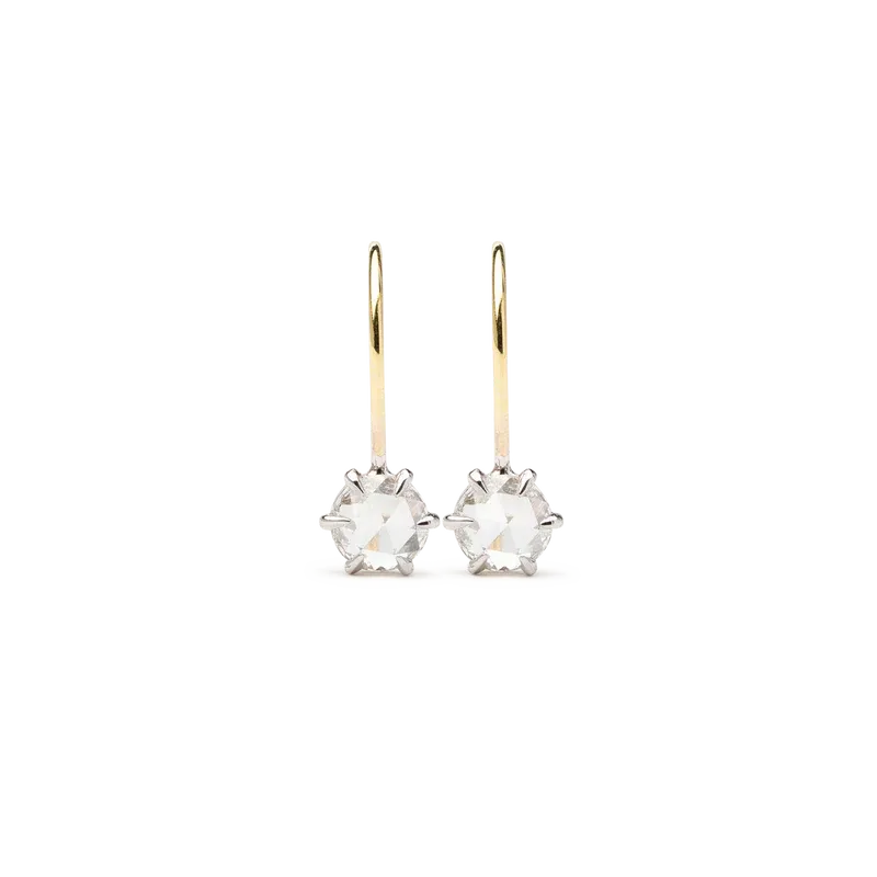 Constellation Earrings Rose Cut Diamond on Hook