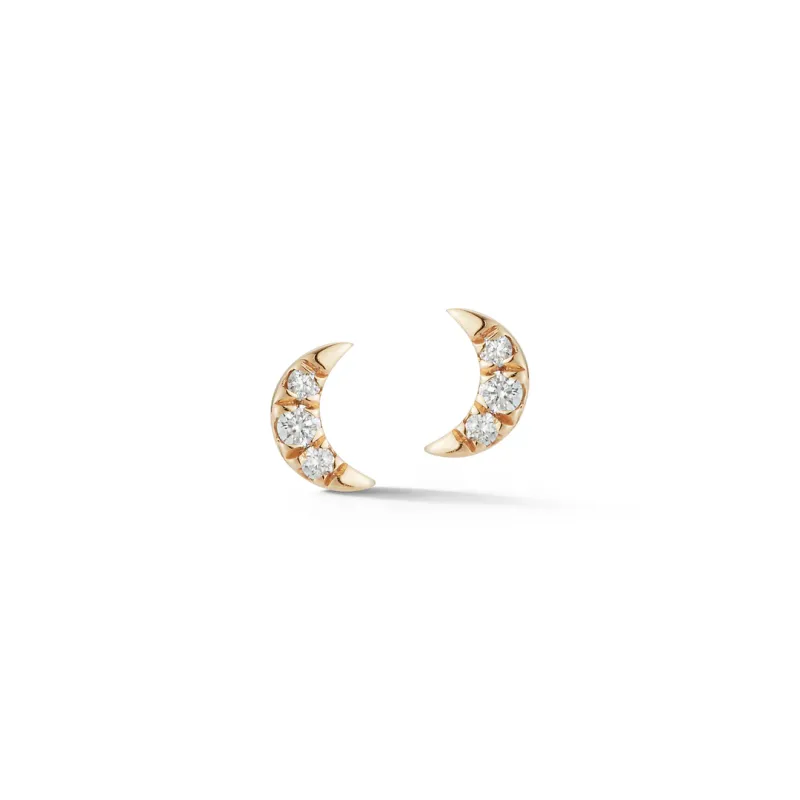 Earrings- Mini Crescent Moon Studs YG