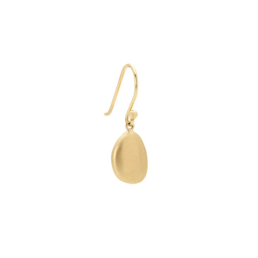 Earring- 18k Gold Petal w. Organic Pod Drop