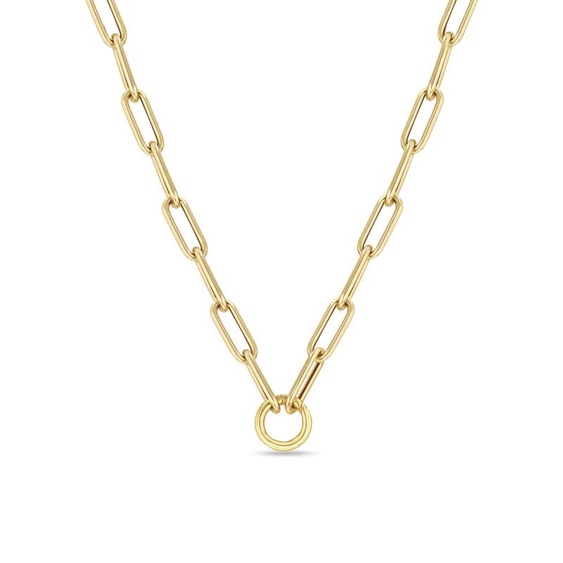 Necklace- 14k Lg Paperclip Link w. rnd Enhancer