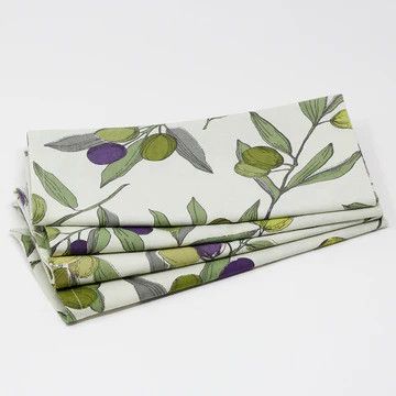 Floral S/4 Napkins, Pattern: Olive
