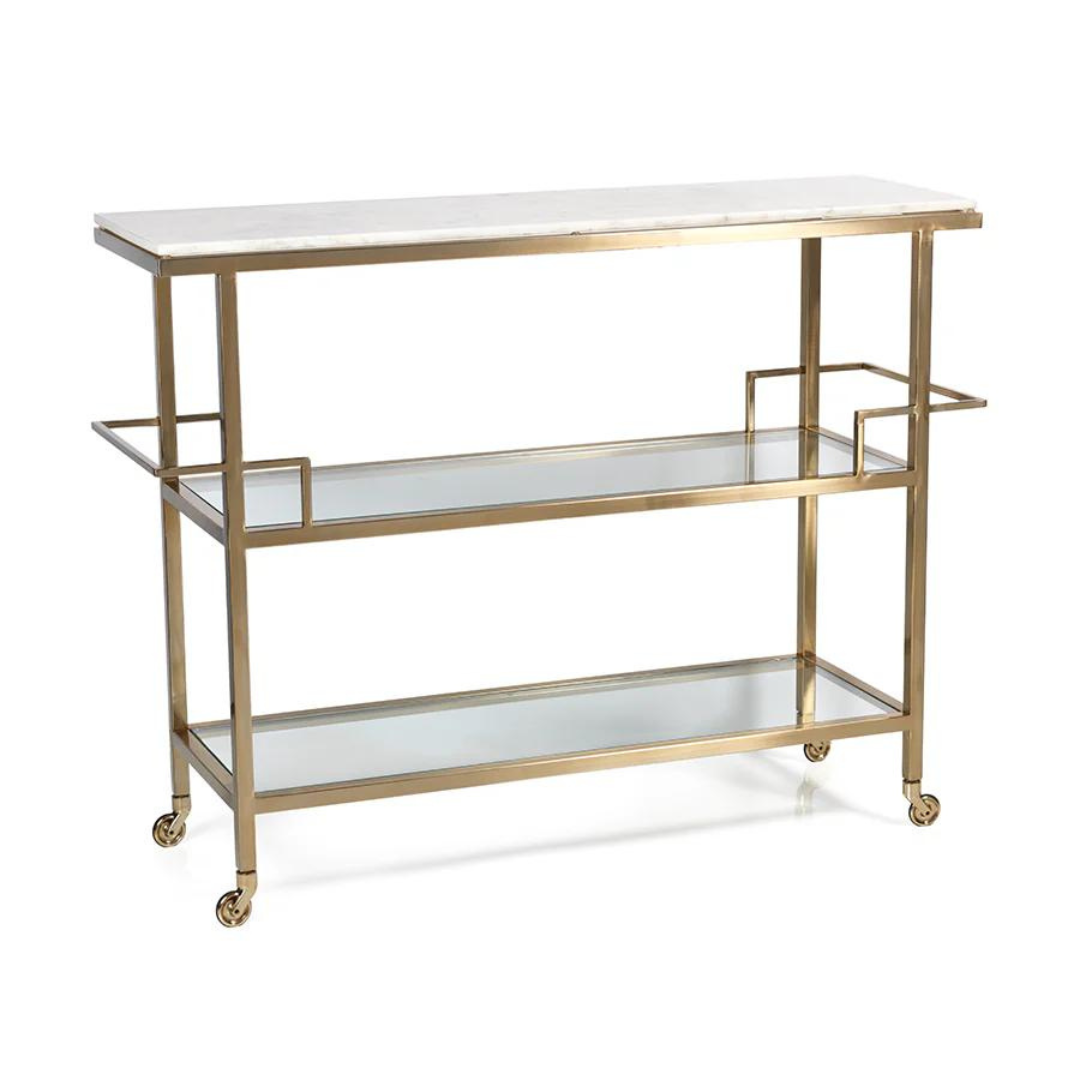 Metal Bar w/Makrana Albeta MarbleTop-Gold