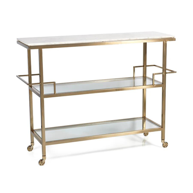 Metal Bar w/Makrana Albeta MarbleTop-Gold
