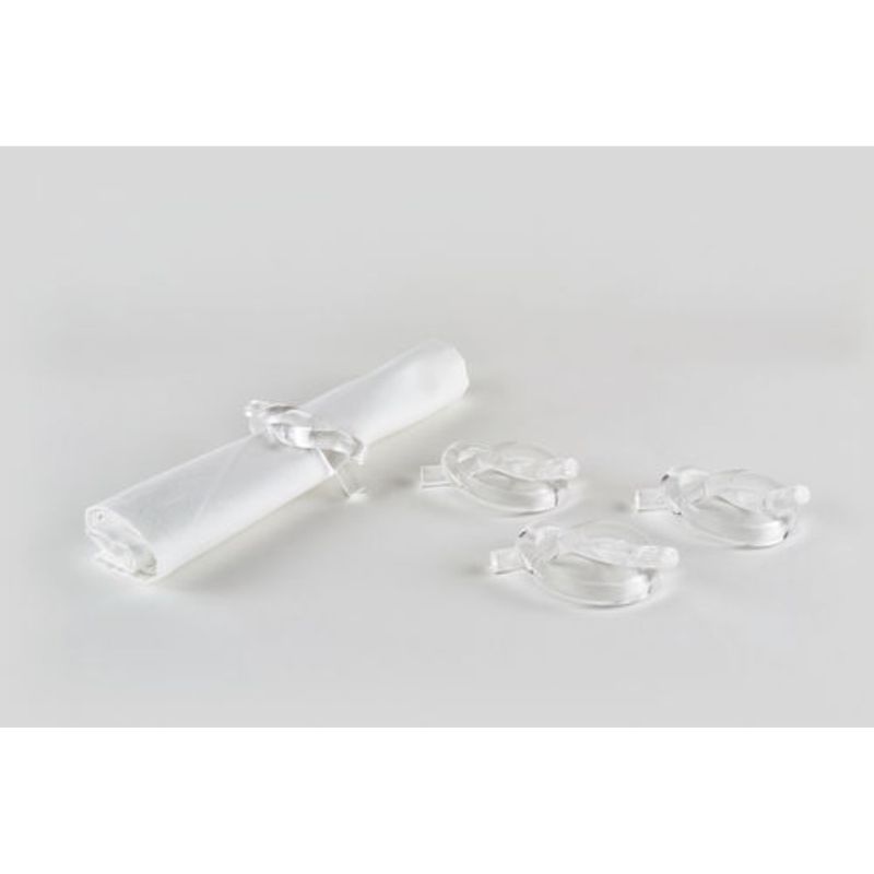 Lucite Napkin Ring Set/4 - Clear