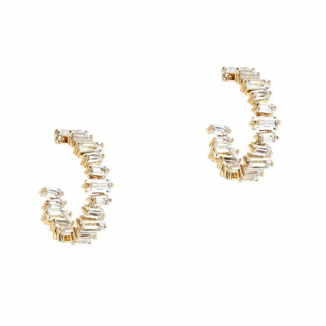 Hestia Small Hoop earrings, CZ, Gold