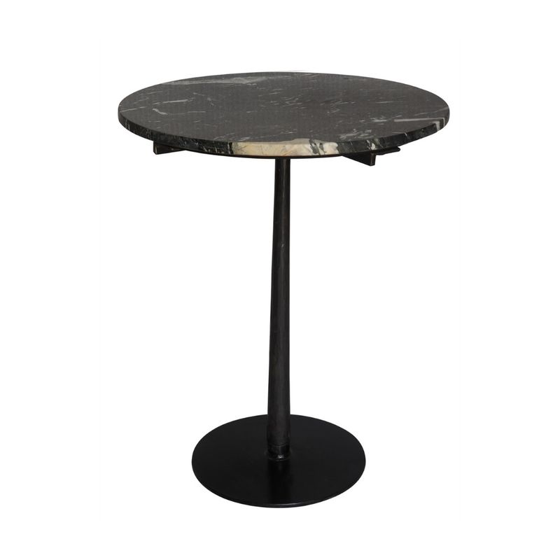 Iron &amp; Marble Black Round End Table19.5&quot;Dia