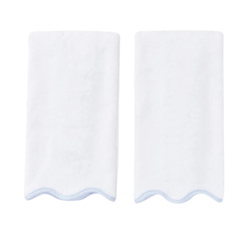 Scalloped Hand Towel, Pair