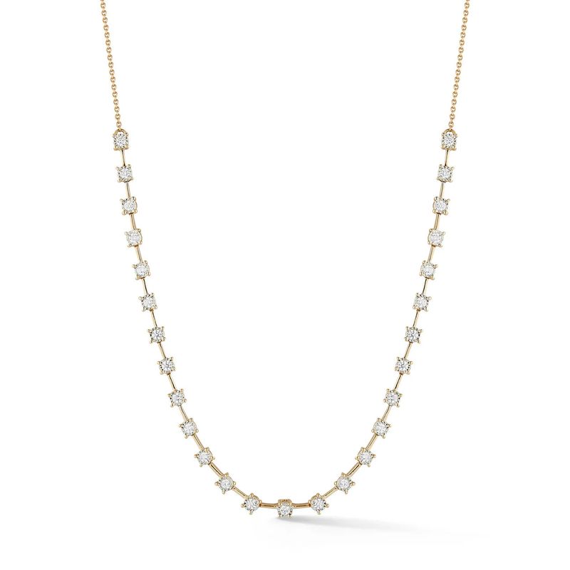 Necklace - Ava Bea Interval Tennis Necklace- yellow gold