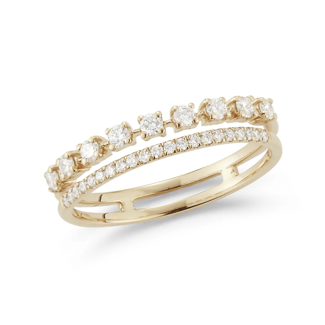 Ring- Ava Bea Double Row Ring 14k YG 0.34ct