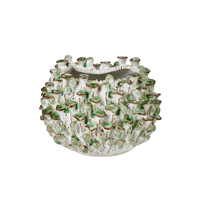 White and Green Vase
