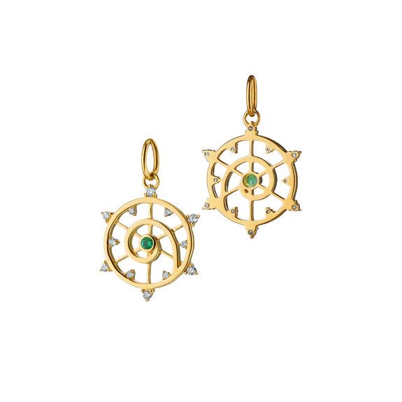 Charm- 18k YG 3/5&quot; Mini &quot;Venus&quot; Em and Dia