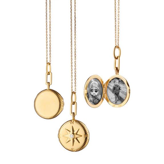 Locket- 18k YG 5/8&quot; Petite Global Compass &quot;Adventure&quot;
