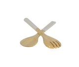 SM Salad Serving Set- Bamboo, Color: White