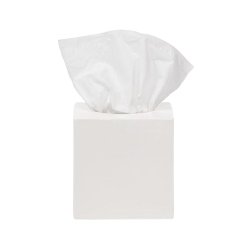 Cordoba White Burlap Tissue Box