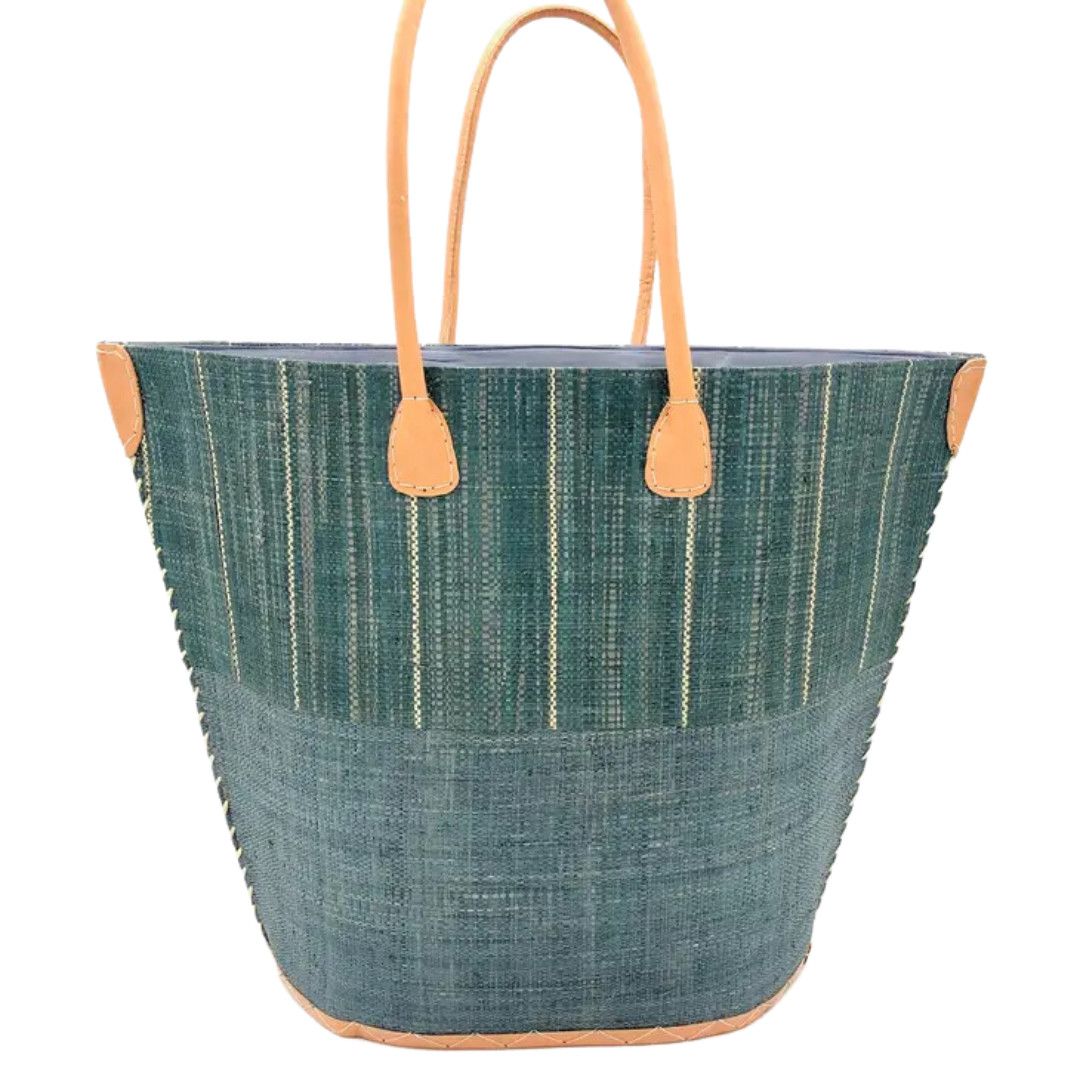 Pinstripes Large Tote-, Color: Grey