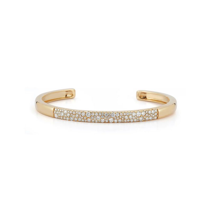 Bracelet- Sylvie Rose Large Diamond Cuff, YG