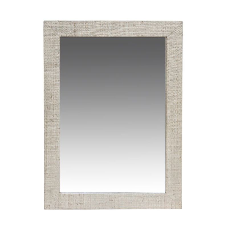 Gia Rect Raffia Mirror, Natural