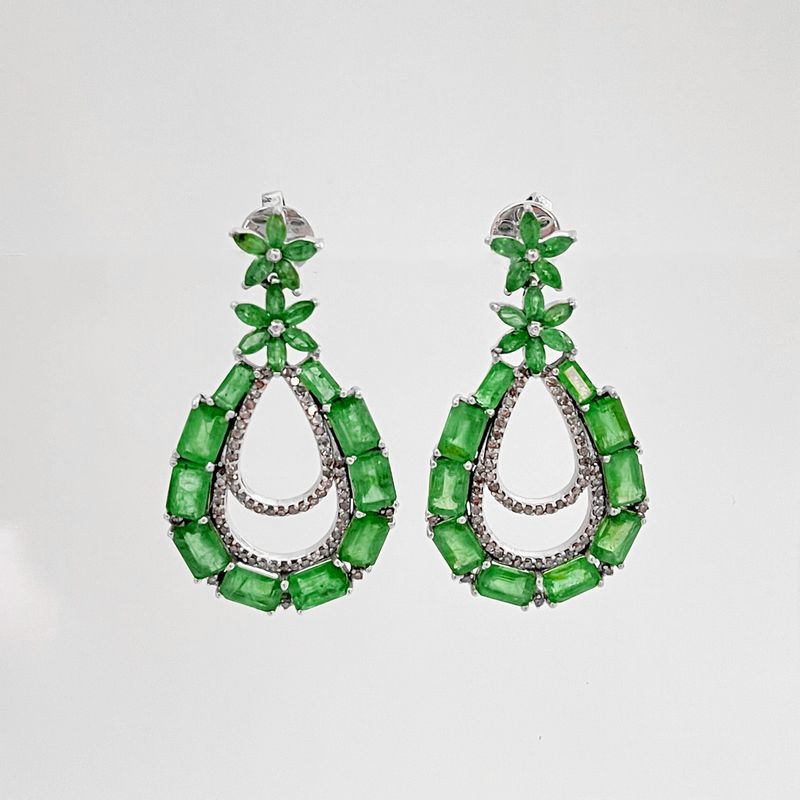 Baguette Emerald Teardrops