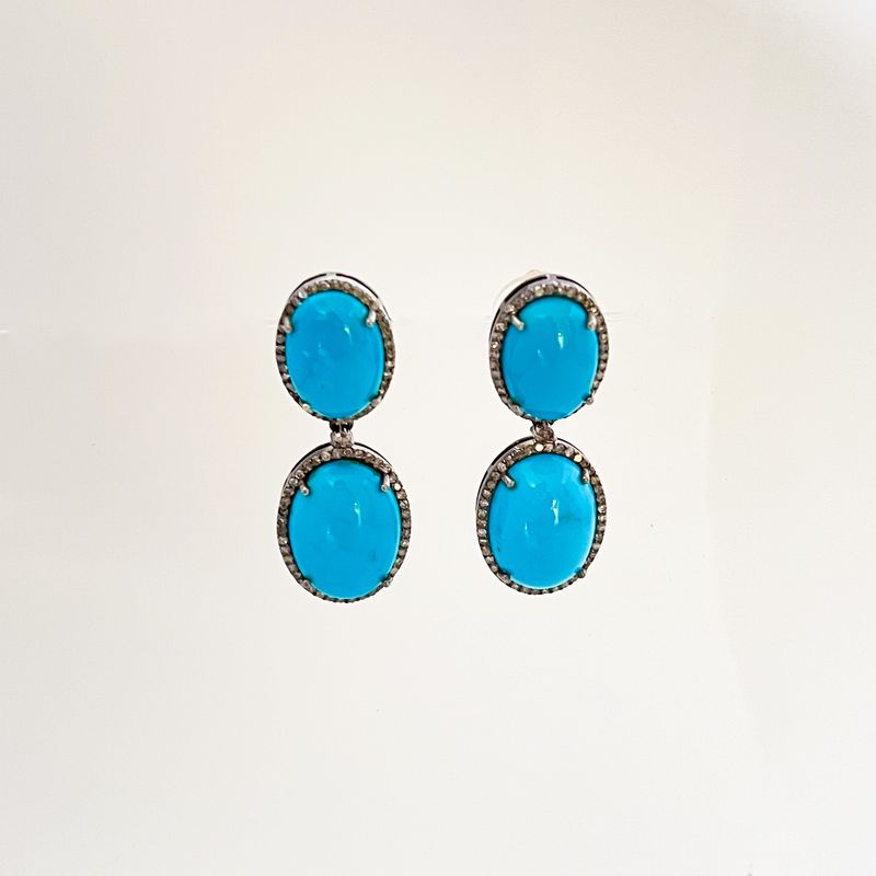 Double Drop Turquoise Earrings