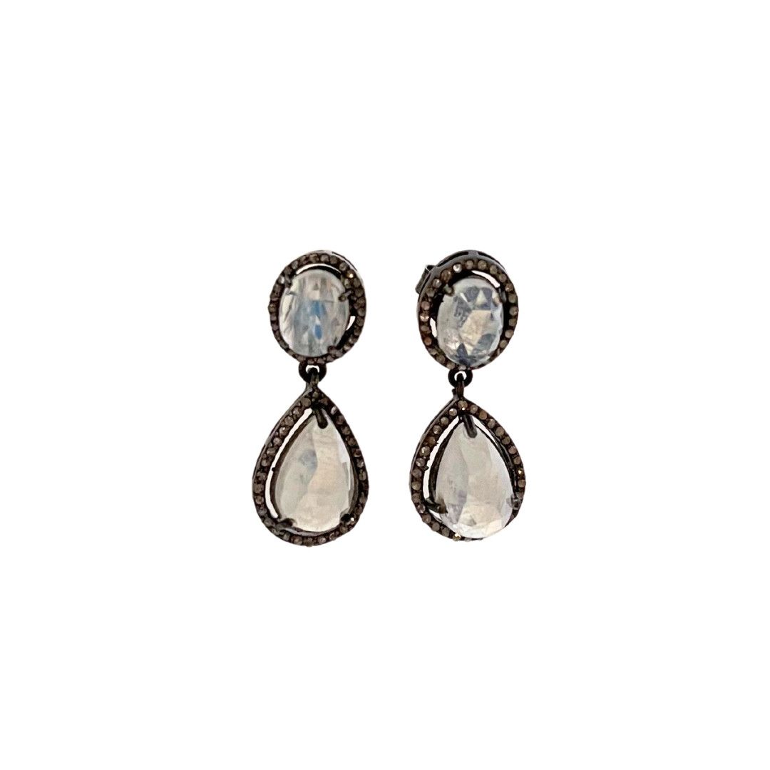 Large Double Moonstone Drop