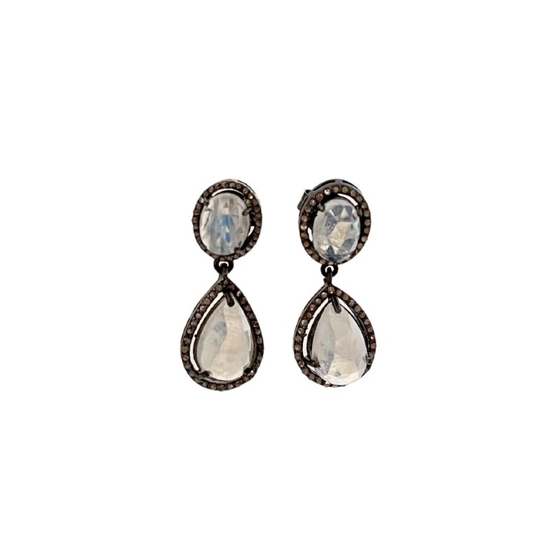 Large Double Moonstone Drop