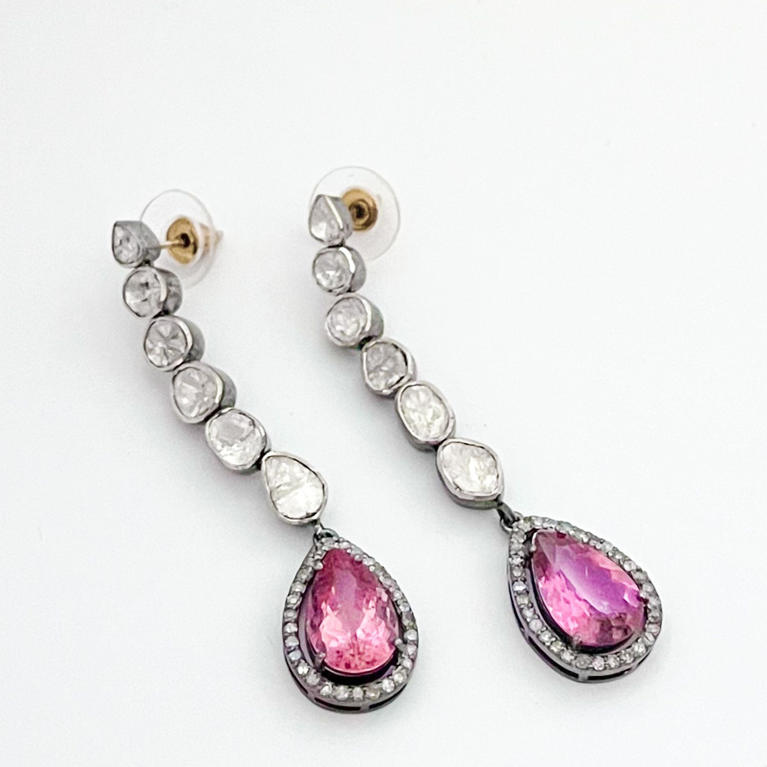 Long Pink Tourmaline Drops